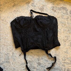 Black Lace Bustier Top/ corset